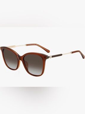 Kate Spade Sunglasses Brown Gradient Tint Soft Square Cat Eye Dalila NWT $225